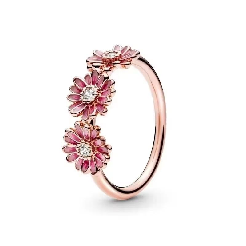 925 Sterling Silver Classic Dazzling Crown Round Hearts Ring Exquisite Women's Light Luxury Charm Ring Jewelry Gift