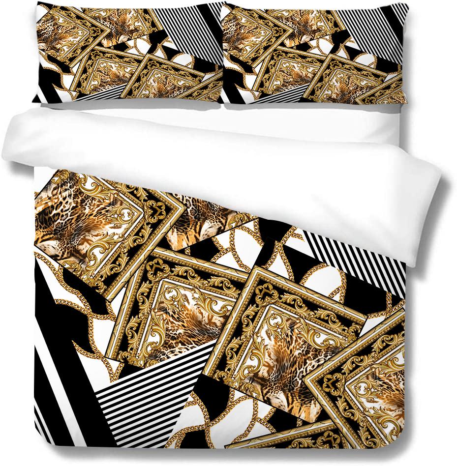 

Роскошный домашний комплект постельного белья с принтом, постельное белье, наволочка и пододеяльник с 3D принтом, полноразмерный домашний комплект постельного белья для спальни EU Single 135x200cm