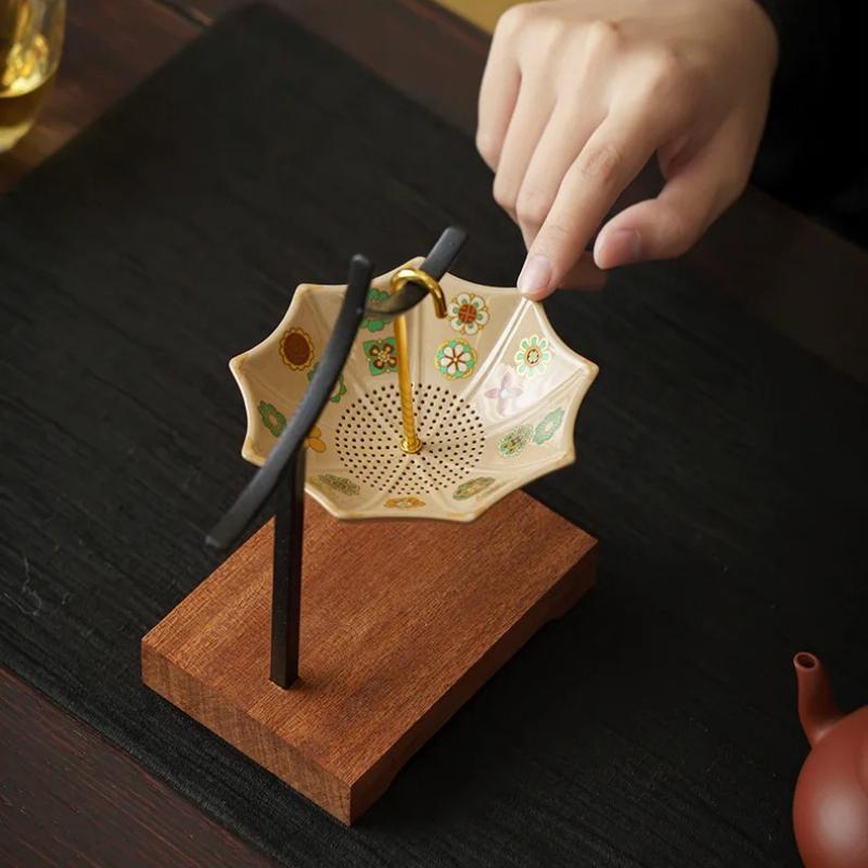 Ceramic Tea Filter Infuser for Cup Creative Umbrella Shape Drip Coffee Maker Portable Mesh Tea Strainer Gadgets Home Office