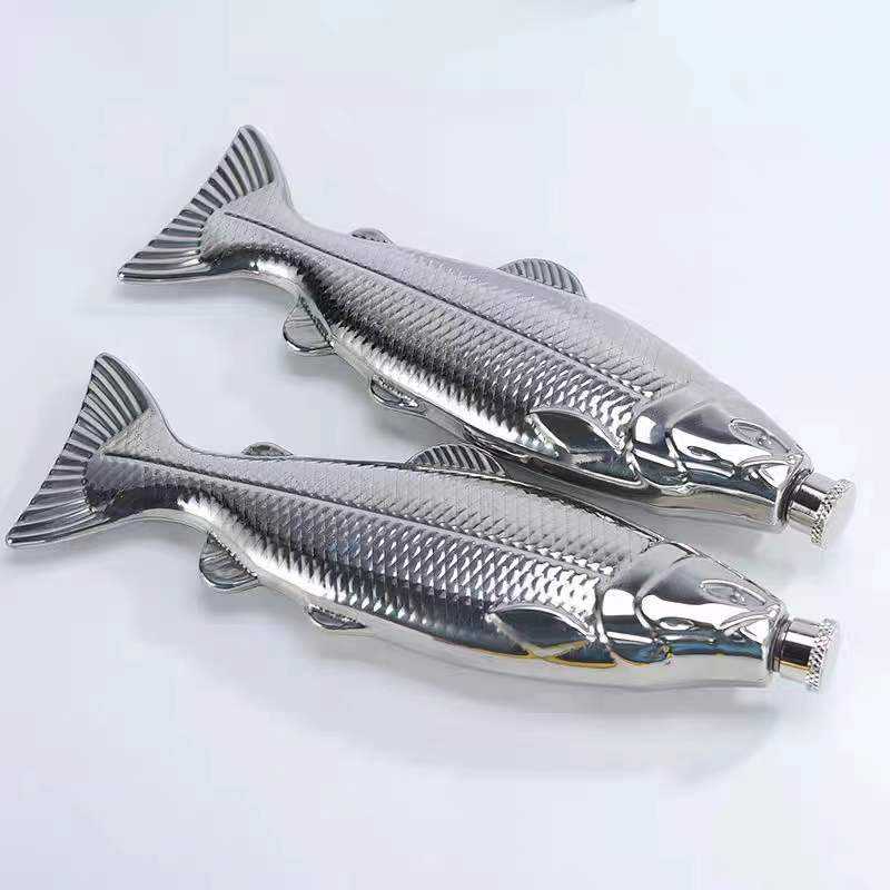 Xiaomi 4.5oz Creative Fish Shape Wine Pot Funny Presents Novelty Liquor Travel Bar Drinkware Gifts Stainless Steel Fish Hip Flask