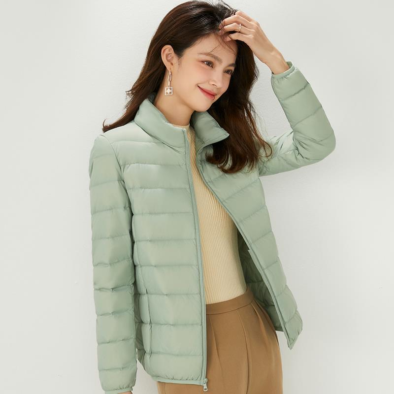 Women's Lightweight White Duck Down Jacket 2023 - Short, Hooded, Stand Collar, Fashionable Thin Style for Autumn/Winter