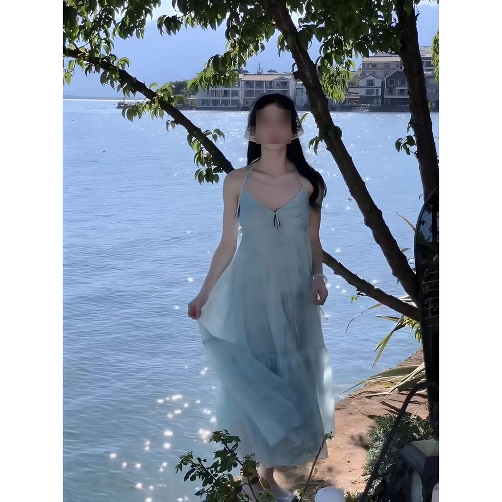 Wear a Resort Beach Skirt, a Super Fairy Floral Backless Slip Dress, and a Women's Long Skirt