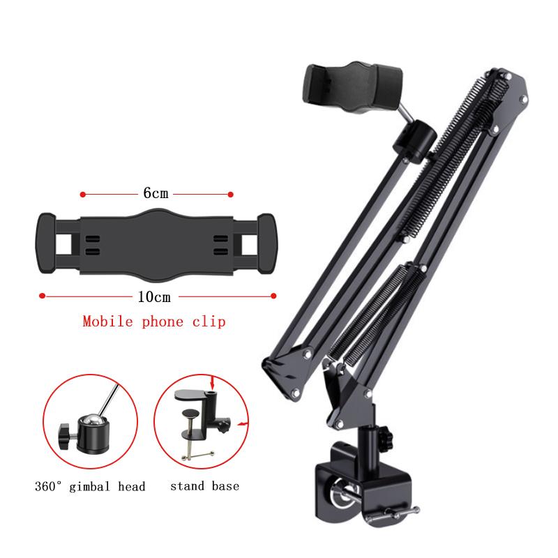Retractable Hidden Bedside Phone Tablet Holder 360 Rotating Flexible Desktop Phone Mount Lazy Bracket Bed Desk Tablet Stand