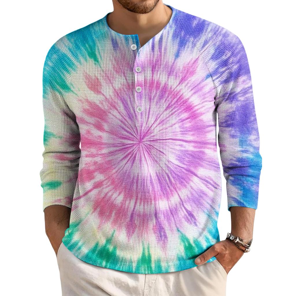 Men's Loose Casual Button Down Collar Long Sleeve Top