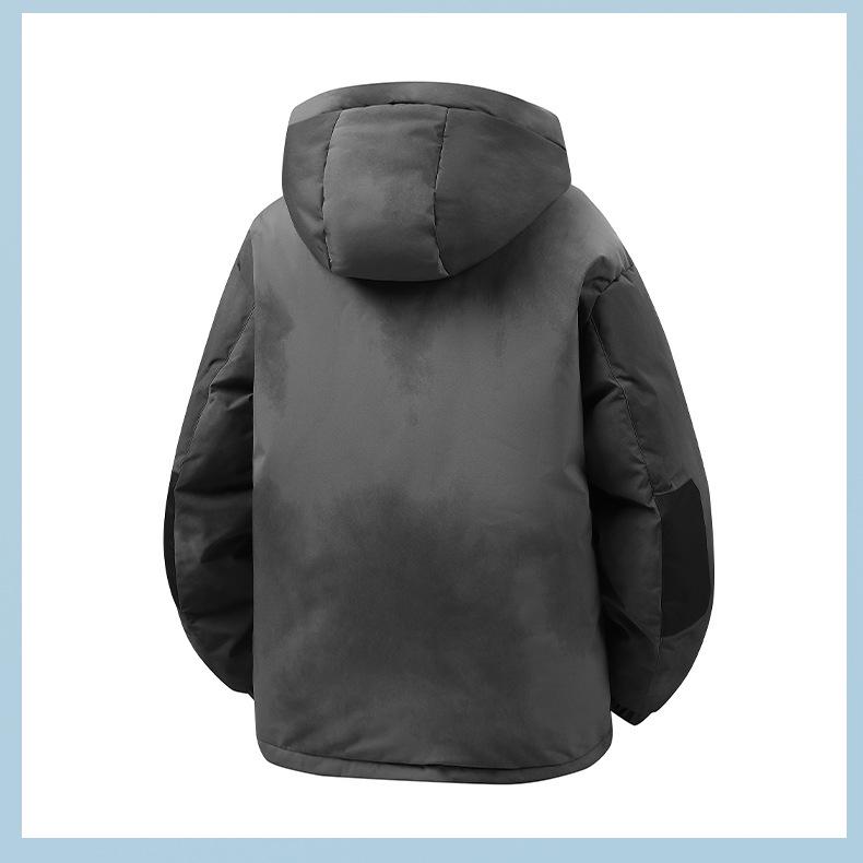 2025 Winter Men's Trendy Korean Tie-Dye Hooded Down Jacket