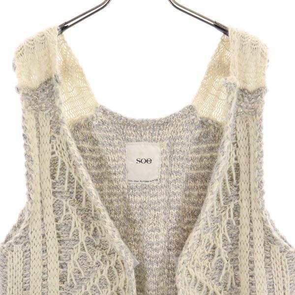 Soe Made In Japan Wool Blend Knit Vest M Gray Women Used