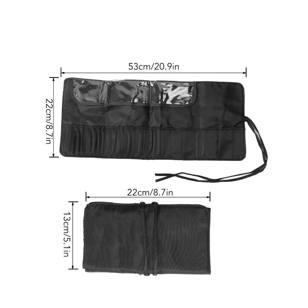 26 Holes Makeup Brush Case Waterproof Black Cosmetic Tool Storage Bag Multifunctional Large Capacity Makeup Brush Organizer