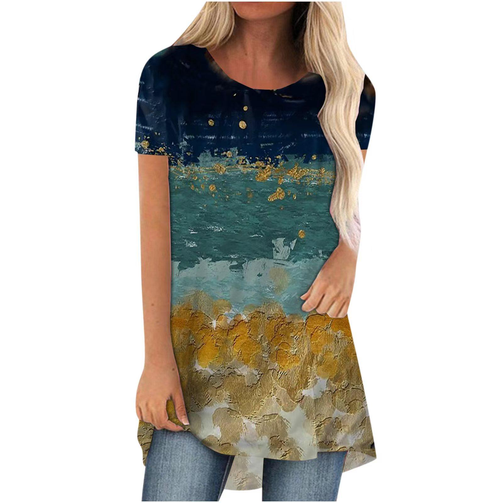 

Футболка с 3D-принтом «Подсолнух и бабочка», женская уличная одежда, футболки с коротким рукавом, топы Y2K, туники, футболки, свободная одежда для девочек 4XL