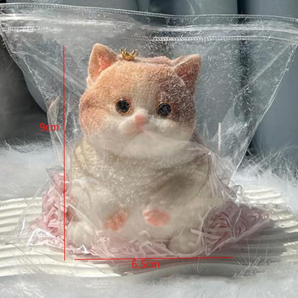 Cute Stress Relief Toy With Flocking Surface Cat Pinching Toy  for Adults Kids