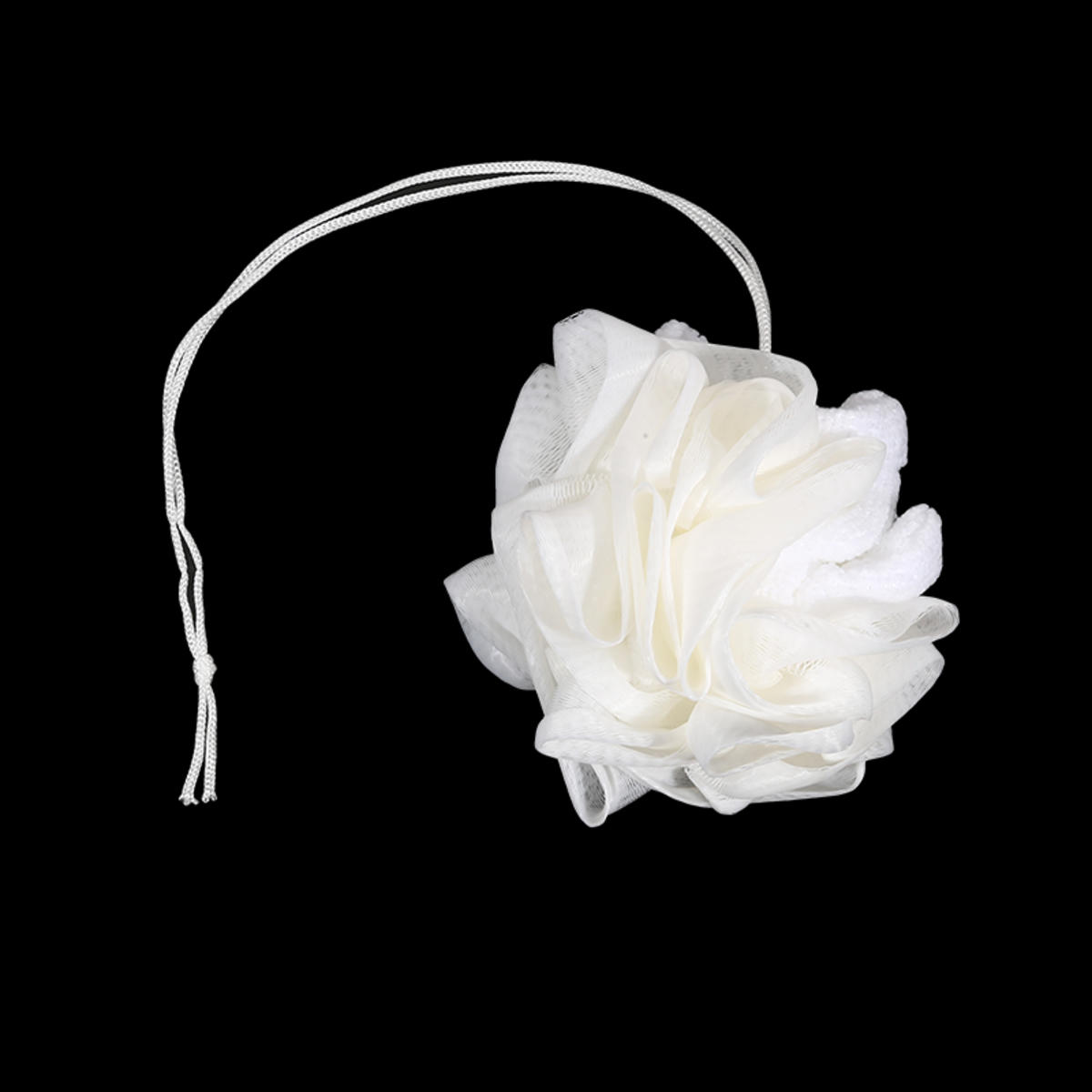 

2-в-1 полотенце-шар для ванны, мочалка с завязкой на шнурке для мыла, мягкая отшелушивающая сетчатая губка для душа, уход за кожей, средство для купания one size белый