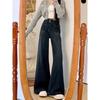 Plus Size Retro High Waist Fleece-Lined Wide Leg Jeans for Women - Winter 2025 Loose Straight Leg Trousers.
