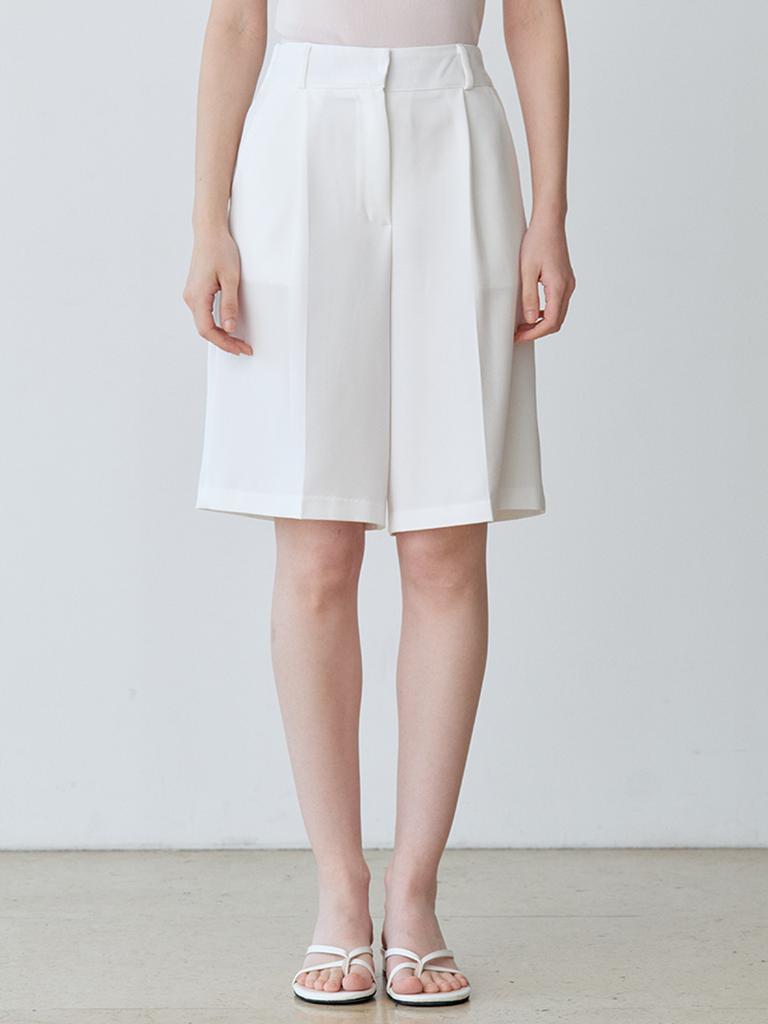 LE STUDIO Pintuck Wide Half Slacks (Iv)