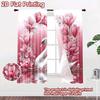 2D flat printing 2pcs Curtain Party Curtain Romantic Swan with Flowers Digital Printed Polyester Drapes Party Decorations for