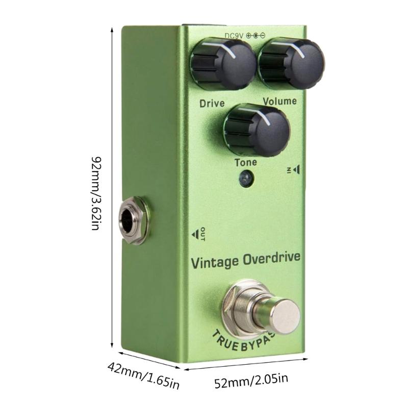 Mini-Eintyp DC9V Overdrive Pedal Geräuscharmes Gitarreneffektpedal Reines Signal, Solide Qualität, Leicht zu tragen