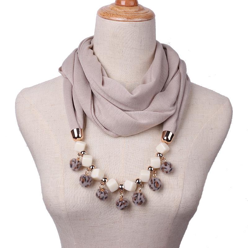 Small Fur Ball Necklace Scarf Women's Spring Autumn Winter Fashion Scarf