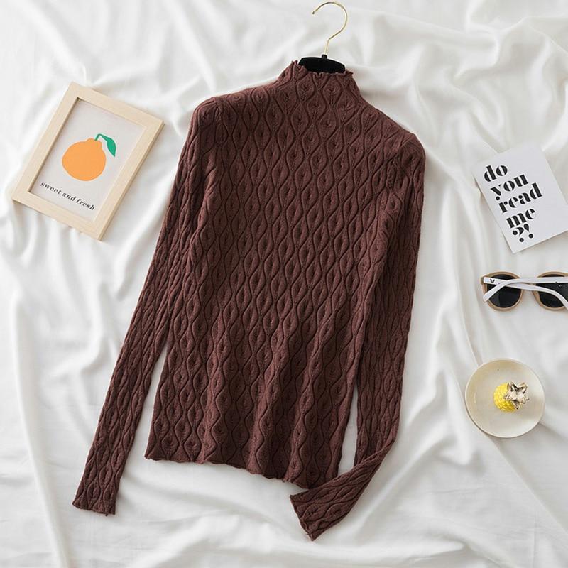 Turtleneck Women Sweaters Autumn Winter Pullover Cashmere Warm Slim Tops Sweater Knitted Jumper Solid Soft 17688