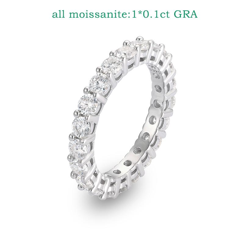 Smyoue 3mm Certified Moissanite Rings for Women Full Diamond Sparkling Bride Jewelry Wholesale 100% 925  Silver 9 Color