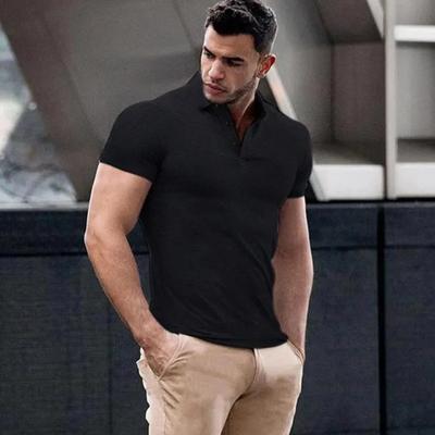 Camisa de verano ajustada para hombre, cómoda, de manga corta, informal, con temperamento fresco, estilo de negocios