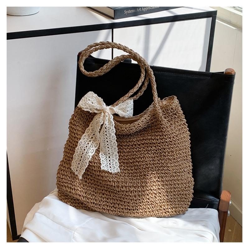 

Новая плечевая сумка-тоут большой вместимости, портативная, простая, для отдыха, плетеная сумка, пляжная сумка для морского отдыха хаки