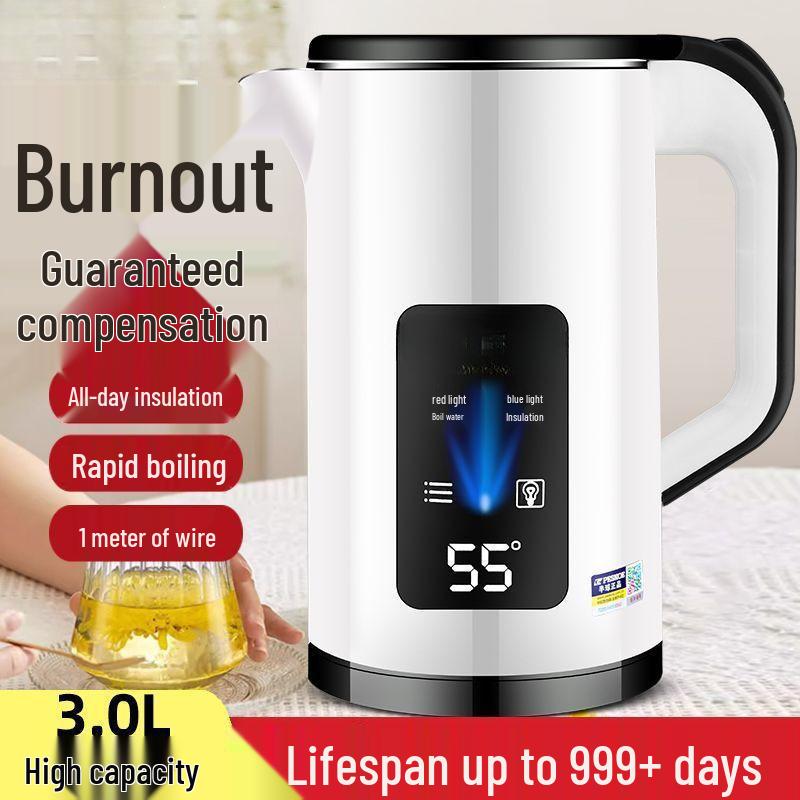 Smart Stainless Steel Silent Electric Kettle with Temperature Control and Large Capacity