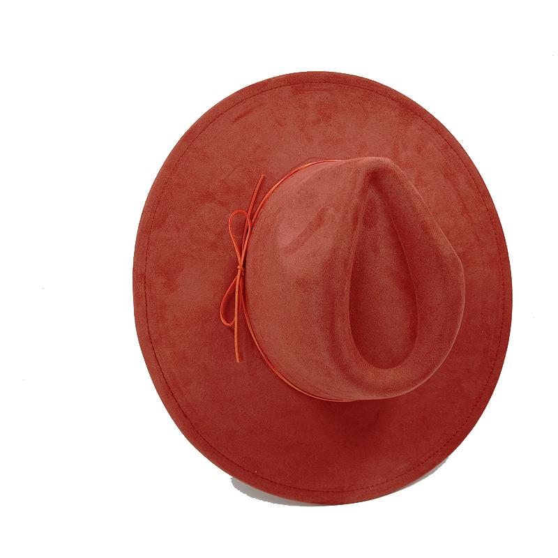 Cappello a Cilindro Piatto Rotondo 9,5 cm in Scamoscio Uomo Donna Cappello da Cowboy Western Cappello Fedora per Feste e Palco Design Autostile Stile Etnico Cappello Superiore
