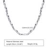 Mens Mobius Chain Necklaces Gifts Jewelry, Silver Color 4mm Wide Stainless Steel Geometric Twisted Links Choker Collar