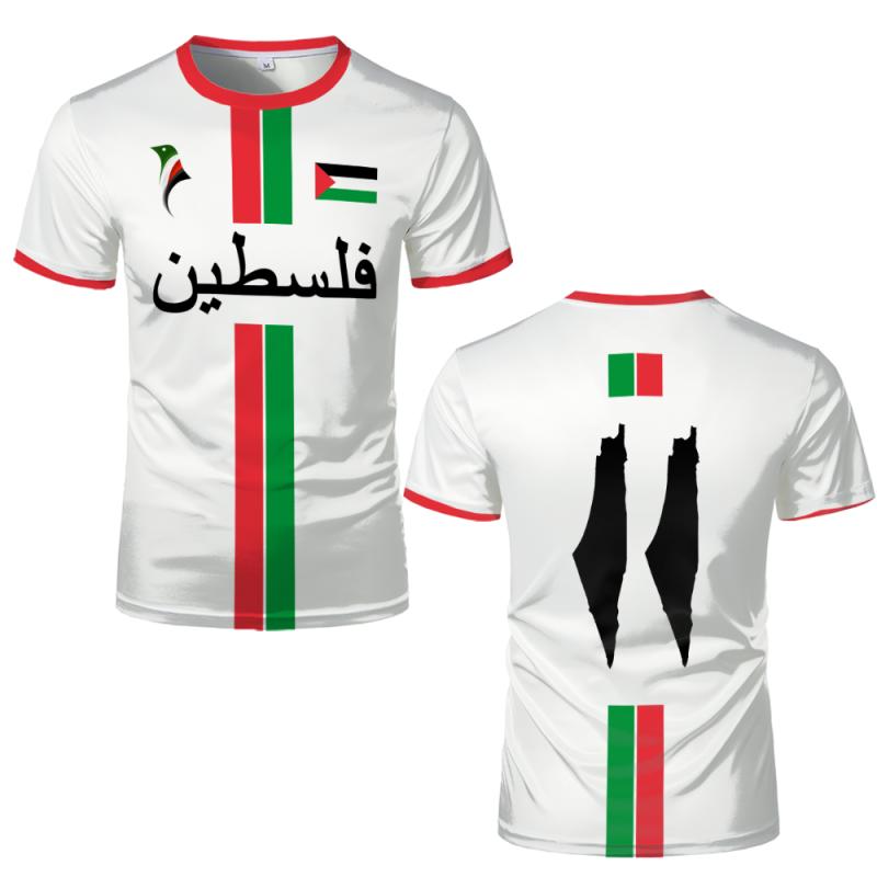 Palestine Flag Map 3D Printing T Shirt For Men Freedom Tees Summer O-Neck Short Sleeve Tops Casual Streetwear Loose T-shirt