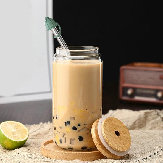 4ks Poklice na slámu Roztomilý klobouk Silikonové nástavce na slámu Prachotěsné Slaměné víko odolné proti stříkající vodě Příslušenství k láhvi na vodu