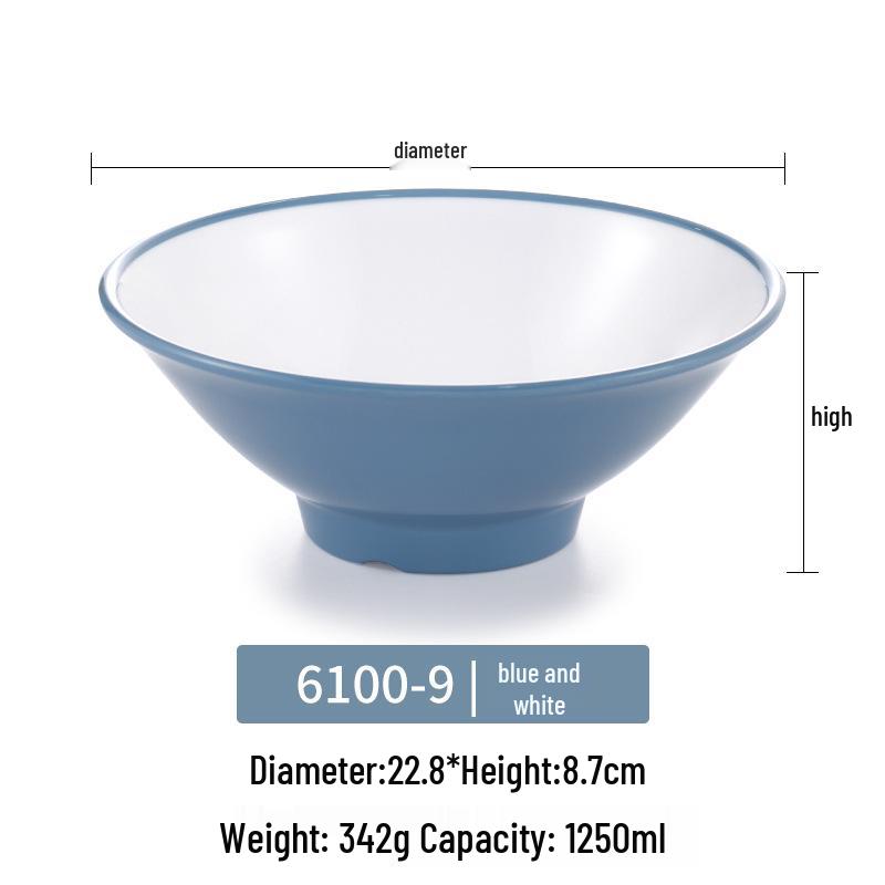 Große Melamin-Ramen-Schüssel für Nudelläden - Konische Luosifen, Mala Tang, Suppen- & Reispudding-Schüssel