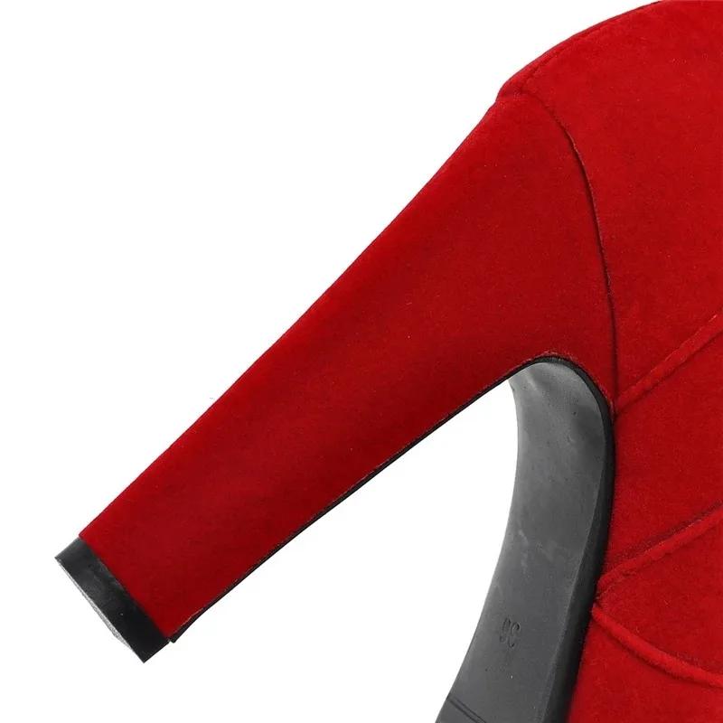 Móda Velké Velikosti 33-43 Párty Kotníkové Boty Žena Móda Vysoké Podpatky Dámské Boty Sexy Přidejte Kožešinu Zimní Kotníkové Boty Krátké Boty Dámské Boty