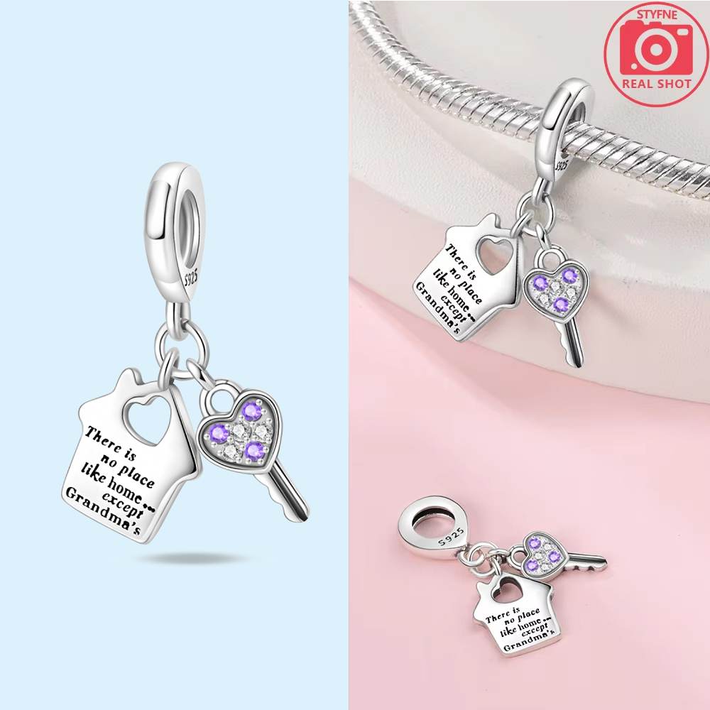 Pink Heart Lock Key Bead Charm Copper For Charms Copperoriginal Bracelet For Jewelry Making