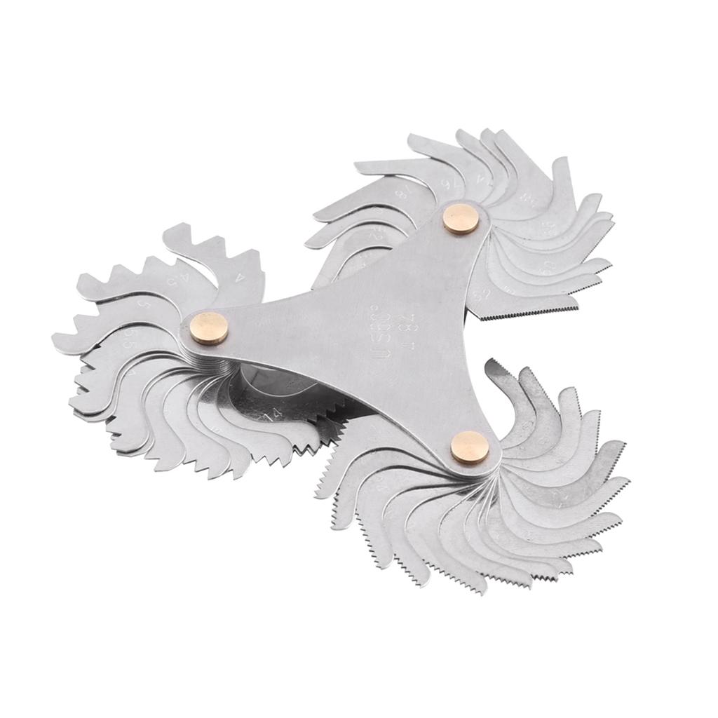 51/52PCS Stainless Steel Thread Plug Gage 60 and 55 Degree Screw Pitch Measuring Tool Screw Pitch Gage Thread Measuring Gage