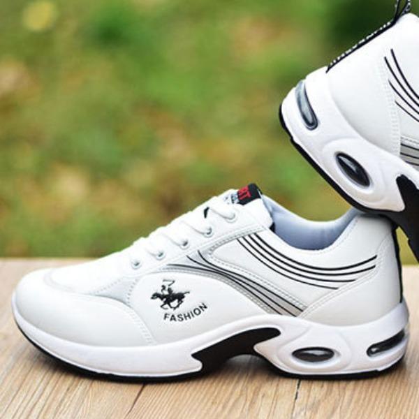 Pánské sportovní boty Kůže Povrch Ležérní Bílé Boty Korejská verze Všestranné Trendy Boty Vzduchový polštář Běžecké Pánské Boty Deskové boty