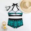 Bikini-Badeanzug für Damen, bedruckt, Bademode, Schnür-Bikini, Set, sexy Badeanzug, weiblicher Sommerstrand, Biquini, zweiteilig