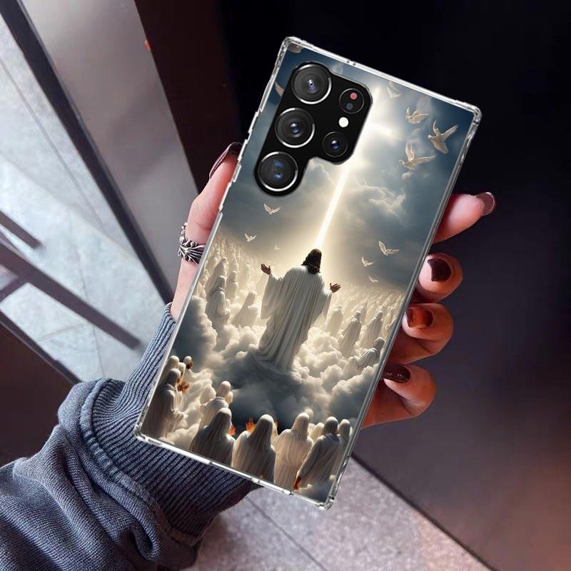 Christian Cross Design Phone Case For Samsung Galaxy S26 S25 Edge S24 S23 Ultra S22 Plus S21 S20 FE Soft TPU Back Cover Funda Ga
