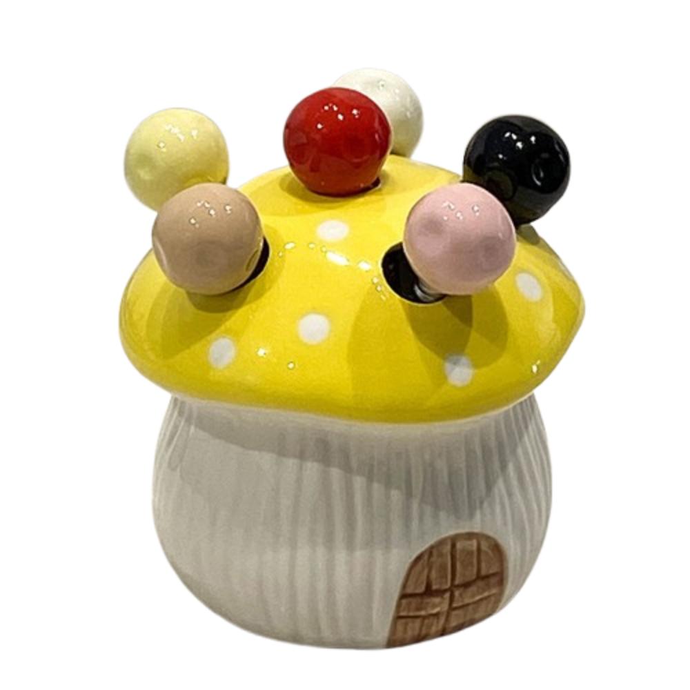 3D Stainless Steel Fruit Fork Ceramic Dessert Salad Fork Mushroom Fruit Sweets Forks  Picnics