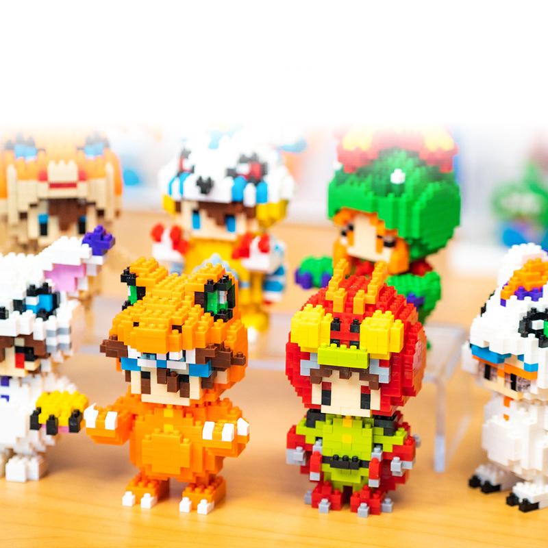 Digitální monstrum Agumon Gabumon Mini stavebnice Piyomon Greymon DIY Mikro cihličky Tentomon Gomamon Figurky Hračky Pro děti Dárek