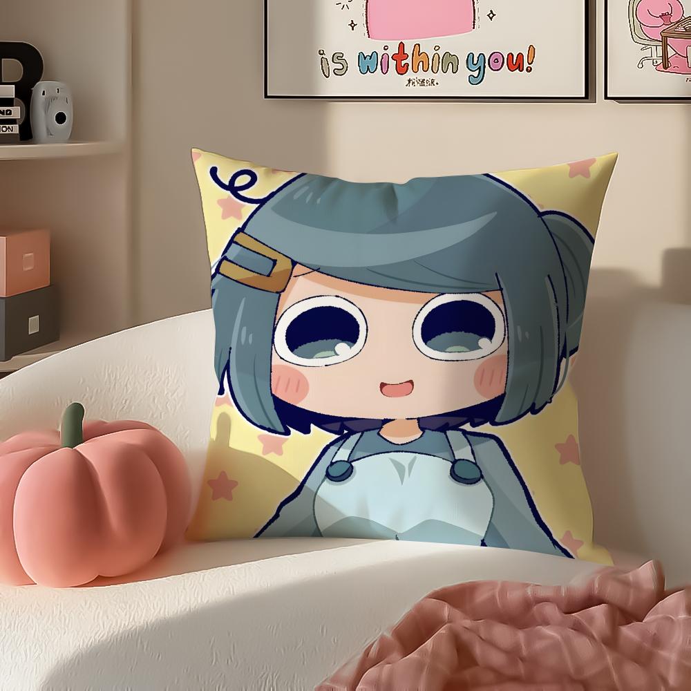 Cute Quirky Vocaloid Japanese PPepoyo Cushion Cover Pillowcase Short Plush Invisible Zipper Room Sofa Cushion Cover