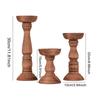 3pcs Wooden Candle Holder Wedding Banquet Columnar Candlestick