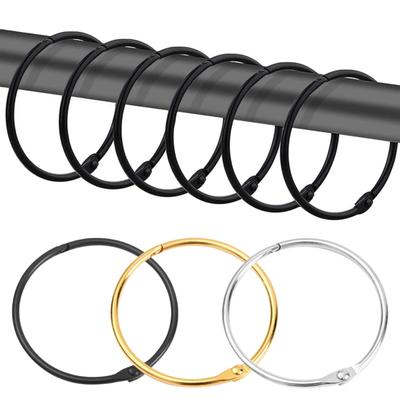 12Pcs Bathroom Shower Curtain Rings Rust Proof Smooth Gliding Tightly Closed Anti-Drop Round Shower Curtain Hooks