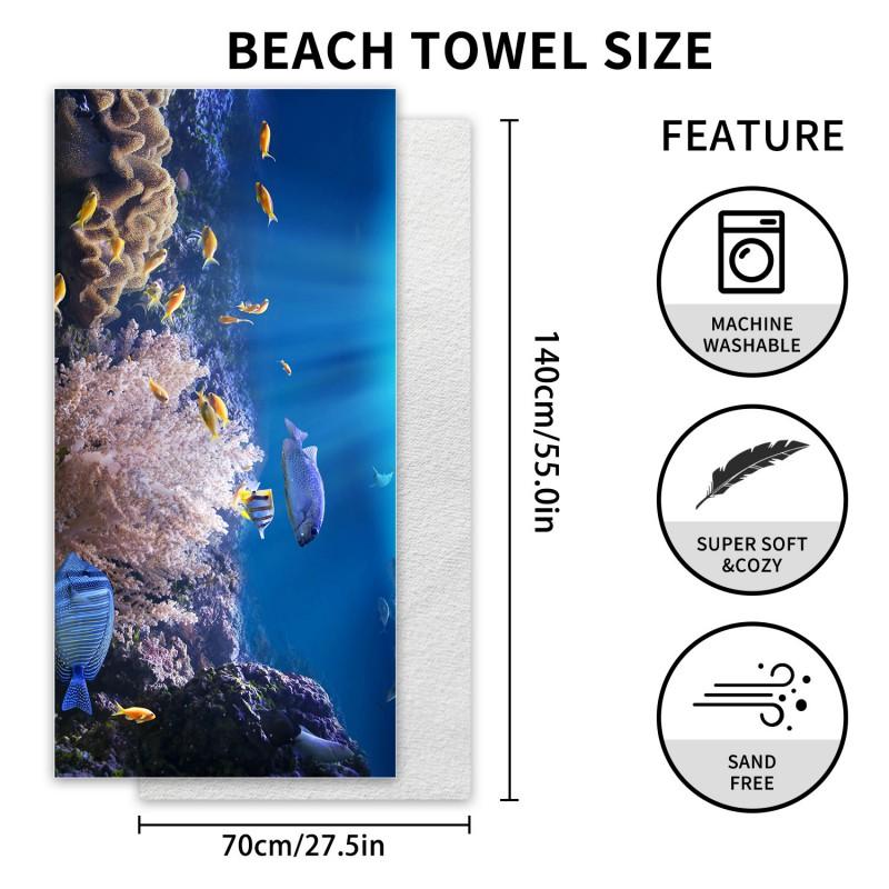 Ultra Soft Microfiber Beach Towel 70x140cm Quick Dry Printed Bath Pool Travel Gym