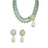 Jade Round Bead Water Drop Accessories Round Bead Collarbone Chain High-End Necklace Stud Earrings