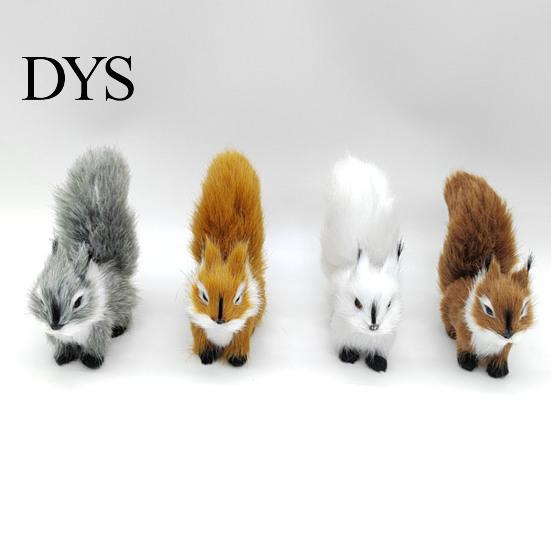 Animal Model Squirrel Faux Fur Realistic Cute Rodent Miniature Figurine Ornament Cartoon Statue Handicraft Mini Fake Birthday Gift Figure