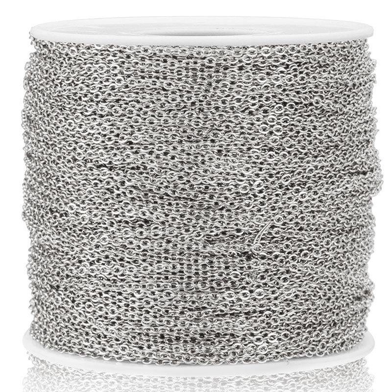 

Stainless Steel Flat O Chain: Jewelry Accessories for DIY Necklaces, Bracelets, Tassels, Fine Chains & Extensions. 0.3mm Wire Diameter, 1.25mm Chain Width