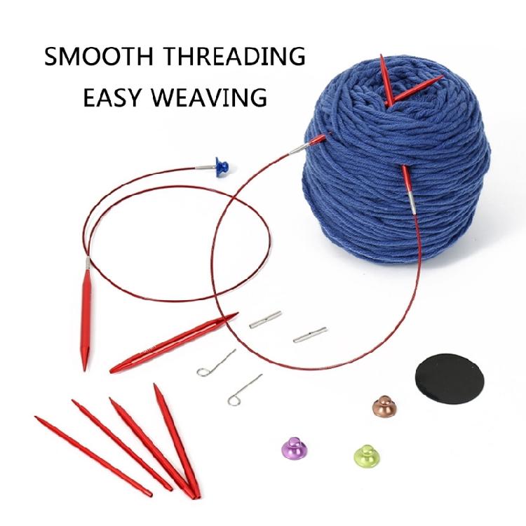 13Pairs of Aluminum Circular Knitting Needle Interchangeable Circular Knitting Needle Set for Knitting Sweater Sock