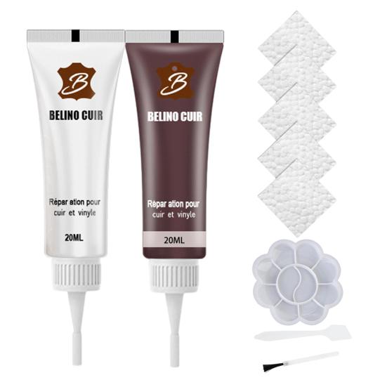 20ml Faux Skinn Reparasjonsgelsett Vinyl Restaureringskremsett Reparer Riper Sprekker Møbelpleieprodukter i Skinn