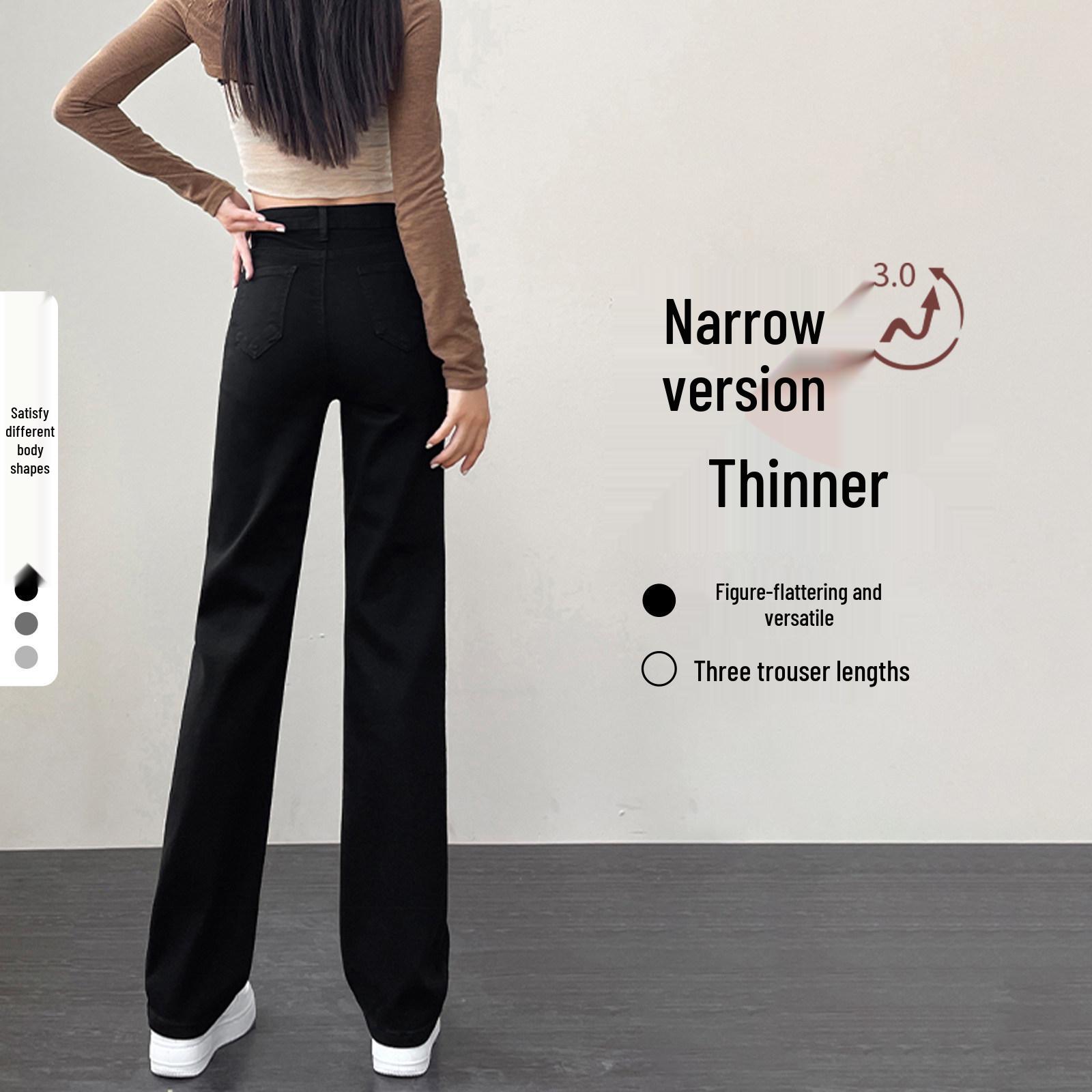 

Women s Winter 2025 Plus-Fleece High-Waisted Denim Pants - Thickened, Petite, Wide-Leg to Narrow Straightleg Design 31