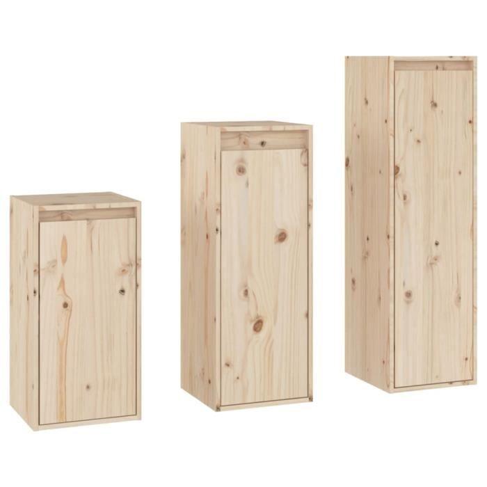 VidaXL TV Furniture 3 Pcs Solid Pine Wood.