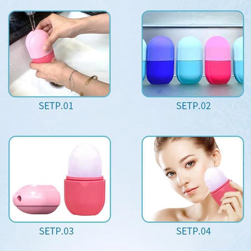 Silicone Massage Ice Cube Mold Facial Ice Contour Roller Face Skin Care