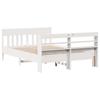 Vidaxl Bed Frame Without Mattress, White, 150X200 Cm, Solid Pine Wood